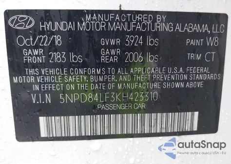 2019 Hyundai Elantra Value Edition from USA, damaged, VIN 5NPD84LF3KH423310